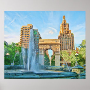 Quadratischer Park Washingtons, NYC Poster