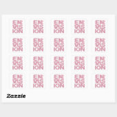 Quadratischer Pink ENVISION Sticker Grafik (Blatt)