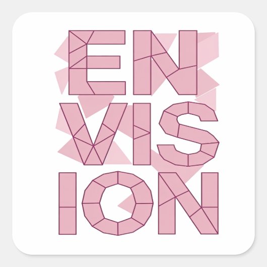 Quadratischer Pink ENVISION Sticker Grafik (Vorderseite)