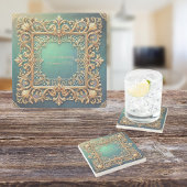 quadratischer Rahmen mit benutzerdefinierbarer Grö Steinuntersetzer