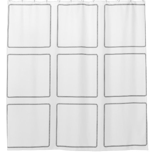Quadratischer Rahmen Silber + Ihre Ideen Duschvorhang (Vorderseite)