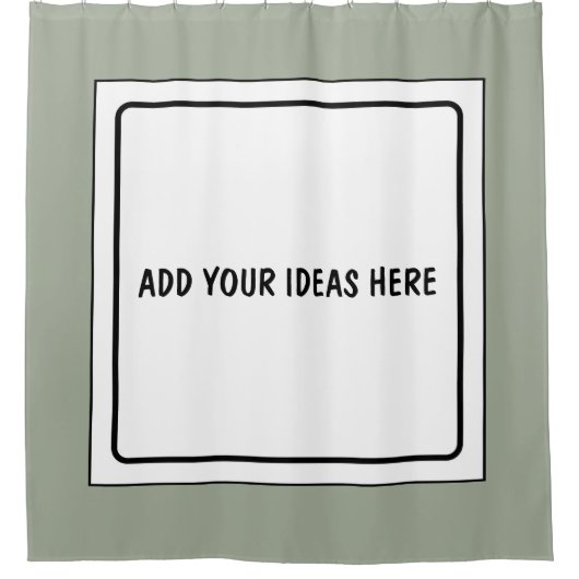 Quadratischer Rahmen weiß + Ihre Ideen Duschvorhang (Vorderseite)