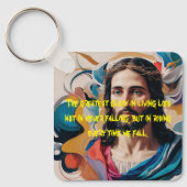 Quadratischer Schlüsselanhänger aus Metall (Vorderseite)