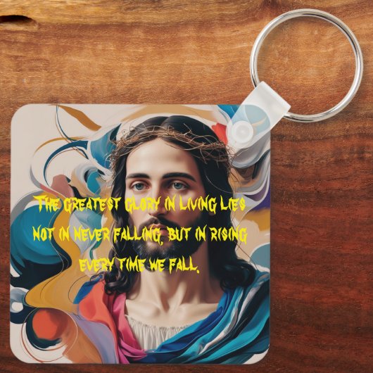 Quadratischer Schlüsselanhänger aus Metall (Rückseite)