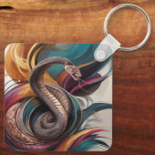 Quadratischer Schlüsselanhänger aus Metall (Rückseite)