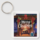 Quadratischer Schlüsselanhänger aus Metall (Vorderseite)