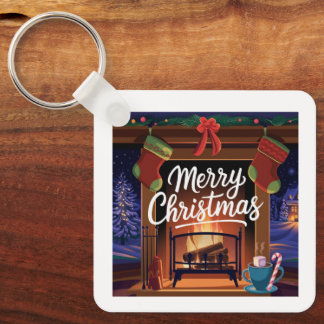 Quadratischer Schlüsselanhänger aus Metall