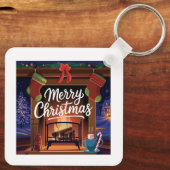 Quadratischer Schlüsselanhänger aus Metall (Rückseite)