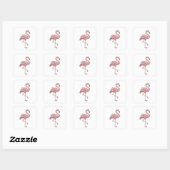 Quadratischer Silber FLAMINGO Quadrat Aufkleber (Blatt)