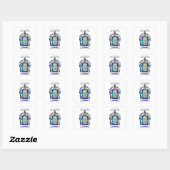 Quadratischer Sticker Zhang Nachname und Schild (Blatt)