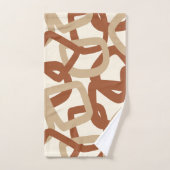 Quadratischer Tangle Burnt Sienna Creme Badhandtuch Set (Handtuch)