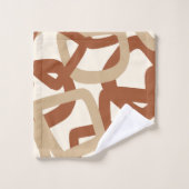 Quadratischer Tangle Burnt Sienna Creme Badhandtuch Set (Waschlappen)