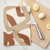 Quadratischer Tangle Burnt Sienna Creme Geschirrtuch (Viertel Falte)