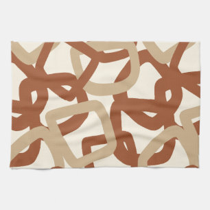 Quadratischer Tangle Burnt Sienna Creme Geschirrtuch