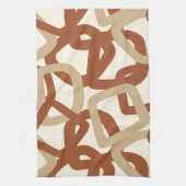 Quadratischer Tangle Burnt Sienna Creme Geschirrtuch (Vertikal)
