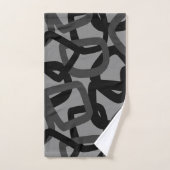 Quadratischer Tangle Jet Black Charcoalgrau Badhandtuch Set (Handtuch)