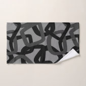 Quadratischer Tangle Jet Black Charcoalgrau Badhandtuch Set (Handtuch)