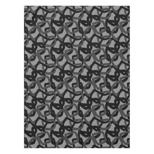 Quadratischer Tangle Jet Black Charcoalgrau Tischdecke (Vorderseite)