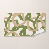 Quadratischer Tangle Olive Green Warm Taupe Badhandtuch Set (Handtuch)