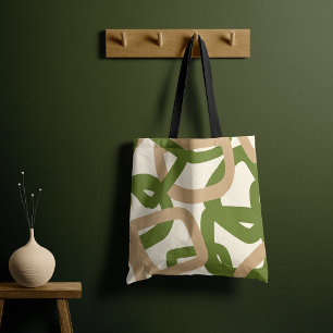 Quadratischer Tangle Olivgrün Tasche