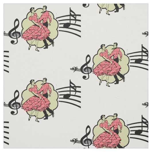 Quadratischer Tanz-Paar-rote Stoff (Muster)