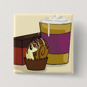 Quadratischer Trüffel-Schnecke-Knopf Button