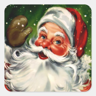 Quadratischer Weihnachtsmann-Aufkleber Aufkleber