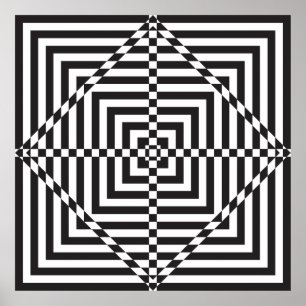 quadratisches abstraktes hypnotisches Ziel Poster