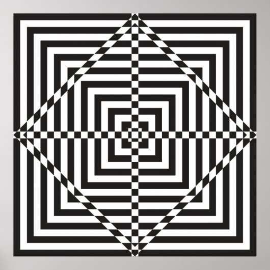 quadratisches abstraktes hypnotisches Ziel Poster (Vorne)