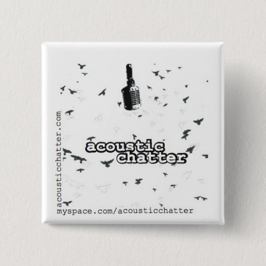 Quadratisches akustisches Geschnatter Button (Vorderseite)