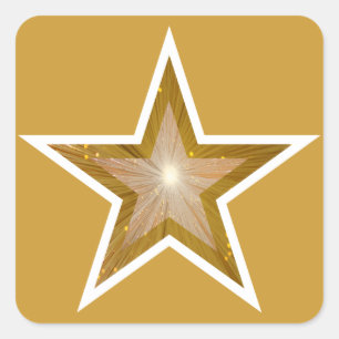Quadratisches Aufklebergelb "des Gold" Sternes Quadratischer Aufkleber