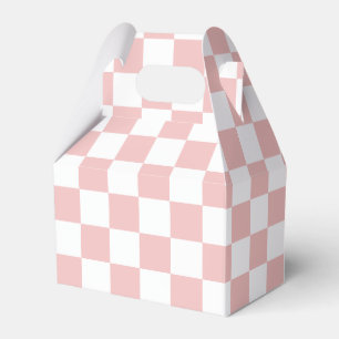 Quadratisches Babyrosa-Karo Geschenkschachtel