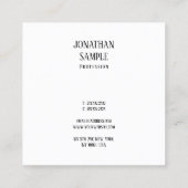 Quadratisches Berufliches Design Sauberes Design M Quadratische Visitenkarte (Rückseite)