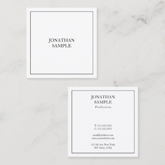 Quadratisches Berufliches künstlerisches sauberes Quadratische Visitenkarte (Vorne/Hinten)