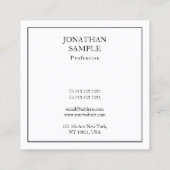 Quadratisches Berufliches künstlerisches sauberes  Quadratische Visitenkarte (Rückseite)