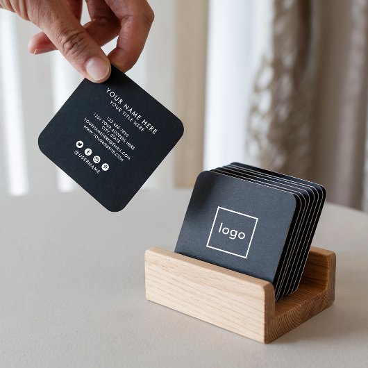 Quadratisches berufliches Schwarz hinzufügen Sie I Quadratische Visitenkarte