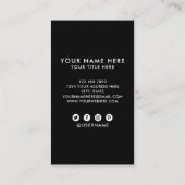 Quadratisches berufliches Schwarz hinzufügen Sie I Visitenkarte (Rückseite)