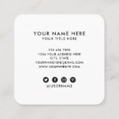 Quadratisches berufliches Weiß hinzufügen Quadratische Visitenkarte (Rückseite)