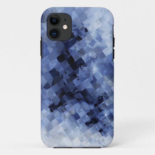 Quadratisches Blau Case-Mate iPhone Hülle (Rückseite)