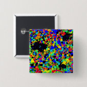 quadratisches Button mit abstrakten Kunstwerken. (Vorne & Hinten)
