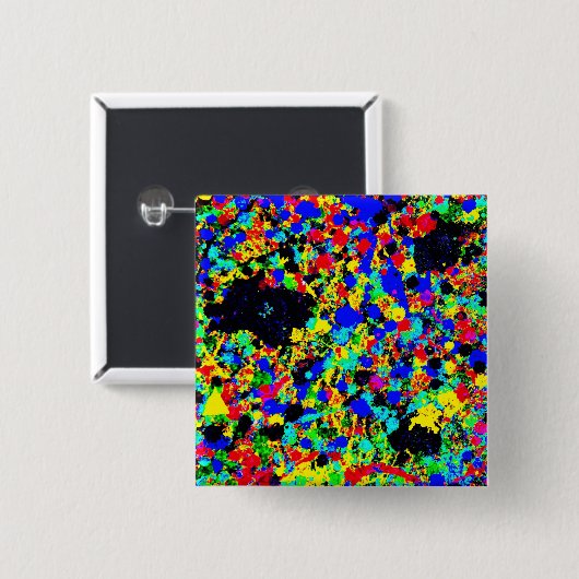 quadratisches Button mit abstrakten Kunstwerken. (Vorne & Hinten)