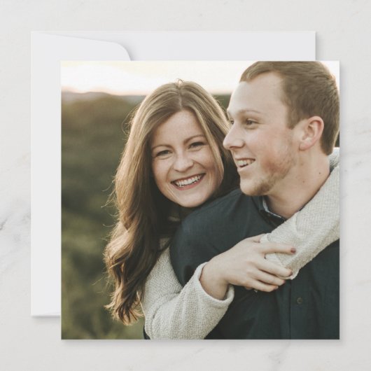 Quadratisches Eukalyptus-Foto aus Kupfer Einladung (Rückseite)