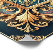 Quadratisches Filigree-Rahmen individuell anpassba Poster (Ecke)