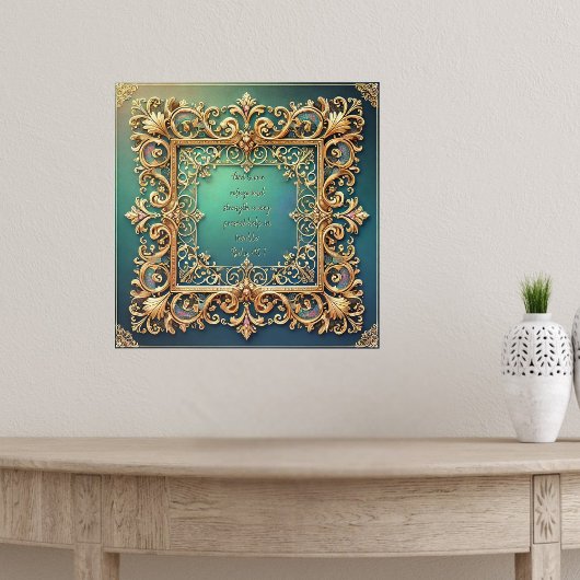 Quadratisches Filigree-Rahmen individuell anpassba Poster