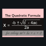 Quadratisches Formel-Math-Poster Poster<br><div class="desc">Quadratisches Formel-Mathematik-Poster. Weitere Mathematik-Poster finden Sie unter: www.zazzle.com/mathposters*</div>