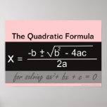 Quadratisches Formel-Math-Poster Poster<br><div class="desc">Quadratisches Formel-Mathematik-Poster. Weitere Mathematik-Poster finden Sie unter: www.zazzle.com/mathposters*</div>