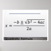 Quadratisches Formel-Math-Poster Poster (Vorne)