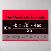 Quadratisches Formel-Math-Poster Poster (Vorne)