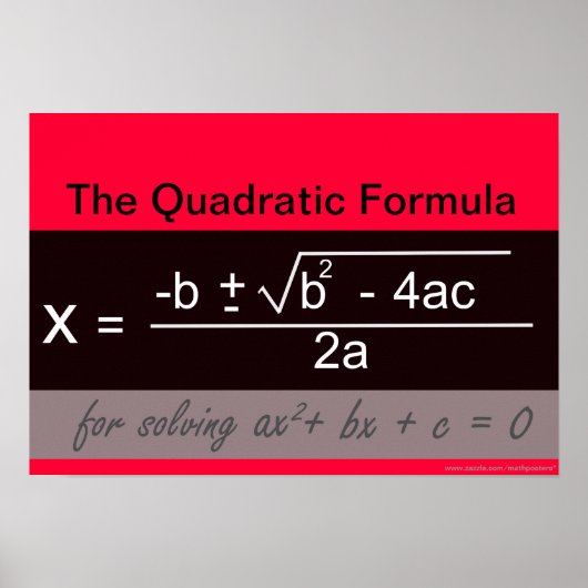 Quadratisches Formel-Math-Poster Poster (Vorne)