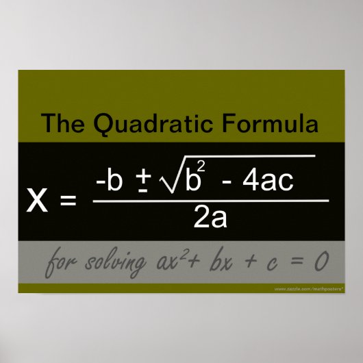 Quadratisches Formel-Math-Poster Poster (Vorne)